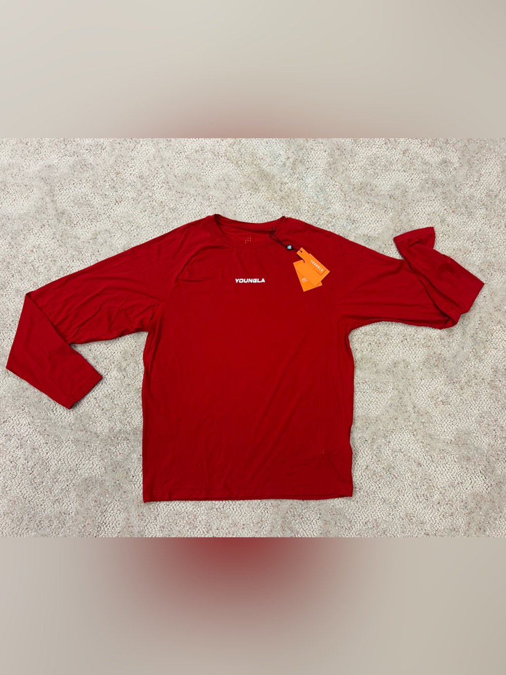 YoungLA Men's Long Sleeve Red size L Training Tee NWT !